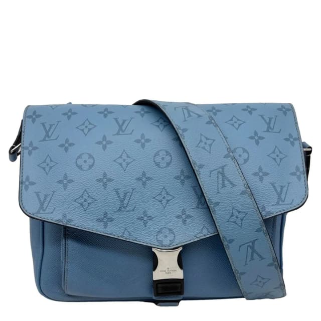 Louis Vuitton Taigarama Messengerama Denim Messenger Bag Blue in Blue Denim from Dallas Designer Handbags, photo 1 of 1
