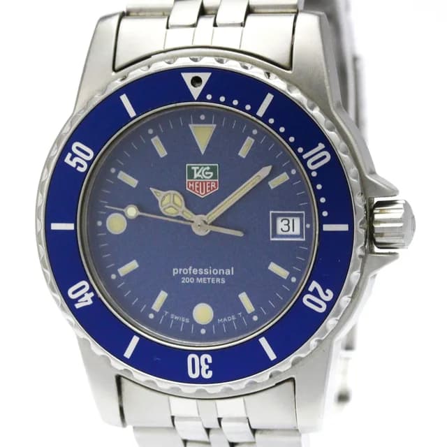 TAG Heuer Professional Stainless Steel Quartz Mens Watch WD1214 in Blue from Elady, photo 1 of 1