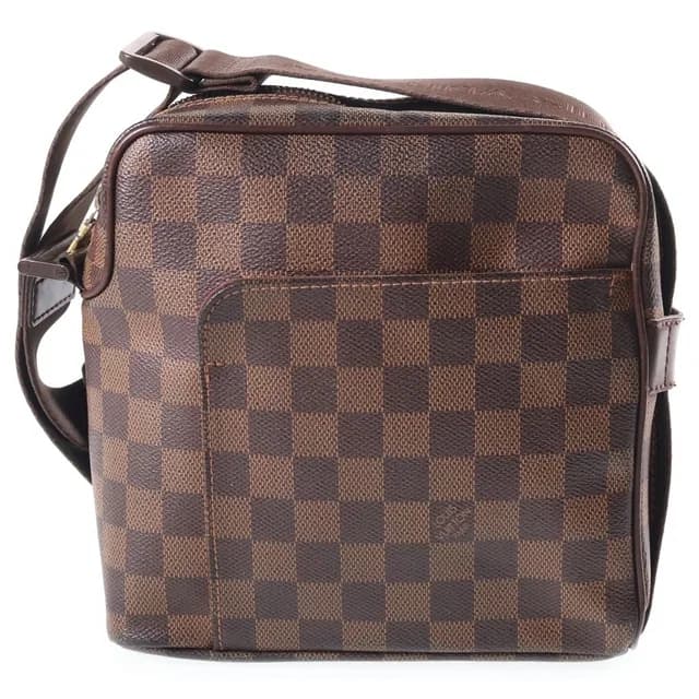 Louis Vuitton Damier Olaf PM Shoulder Bag Brown Leather Gold in Brown Leather from The Reluxe, photo 1 of 1