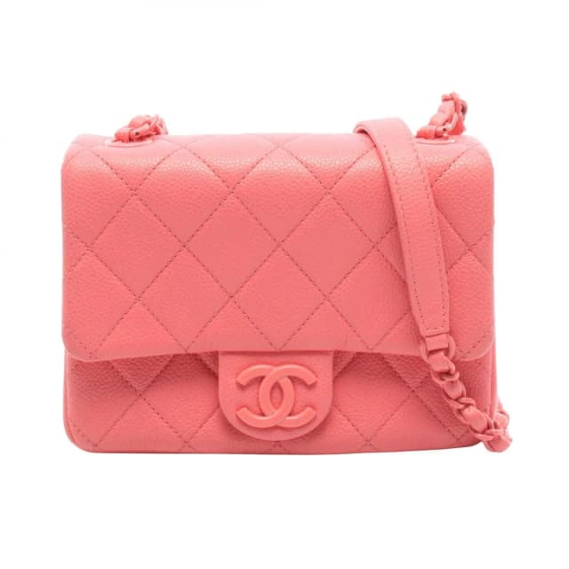 Chanel Shoulder Bag Mini Quilted Pink Caviar Leather Chain in Pink Caviar leather from The Reluxe, photo 1 of 1