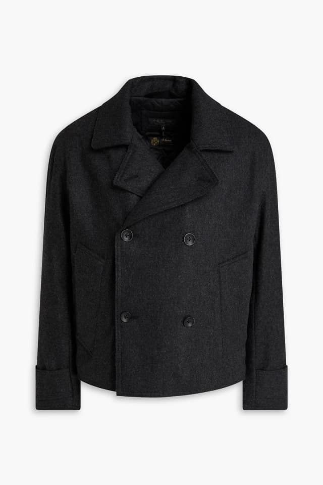 Rag & Bone Eddy Double-Breasted Wool-Blend Felt Jacket in Charcoal, image 1 of 1 from THE OUTNET