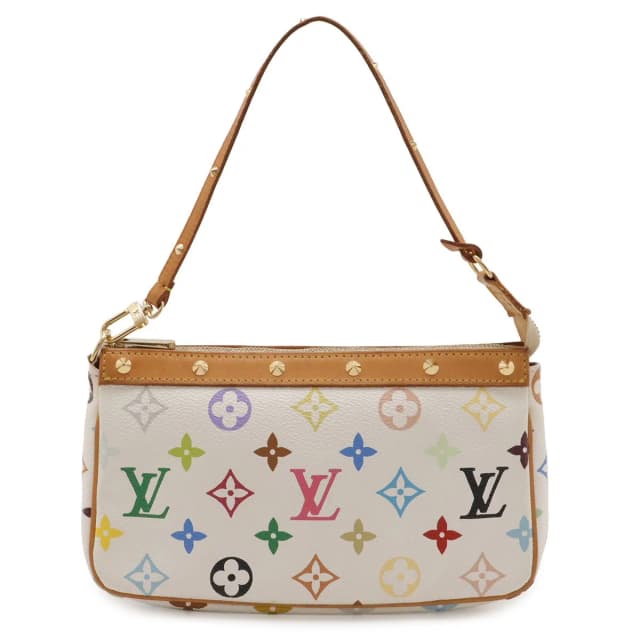 Louis Vuitton Monogram Multicolor Pochette Pouch Party Blanc White in White Coated canvas from The Reluxe, photo 1 of 1