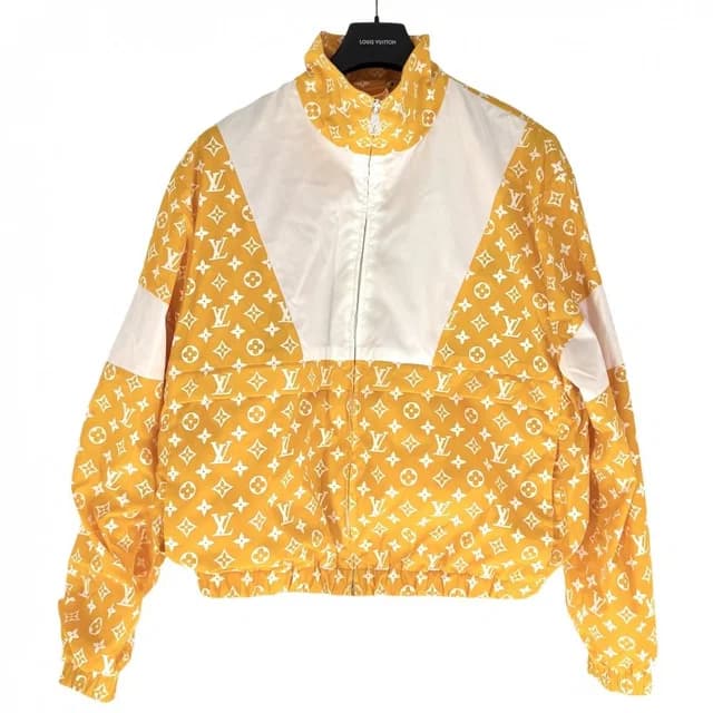 Louis Vuitton Monogram Technical Track Top Jacket 50 Yellow White Nylon Spring in White Nylon from The Reluxe, photo 1 of 1