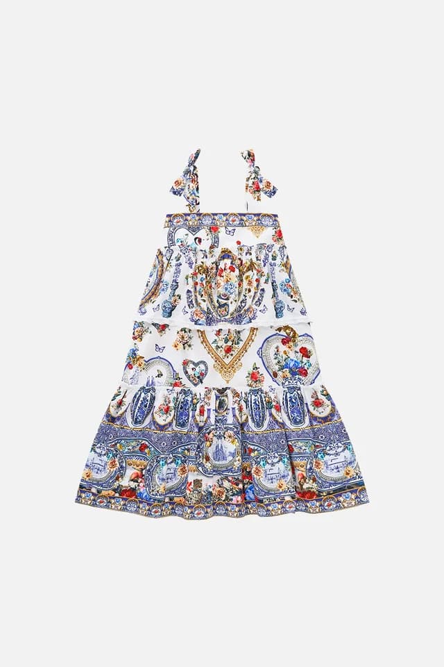 Camilla eBoutique KIDS TIERED MAXI DRESS WITH BOW STRAPS THE POTTERY PARLOUR, image 1 of 1 from CAMILLA