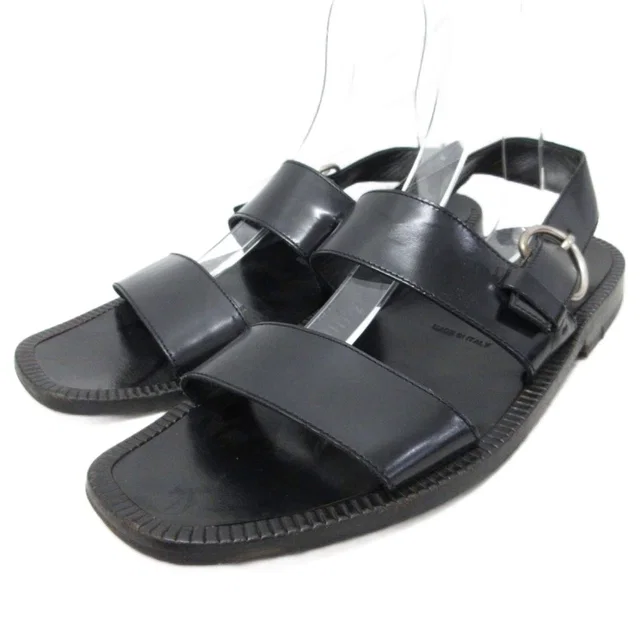 Prada Sandals Double Strap Leather Black 9 in Black Leather from The Reluxe, photo 1 of 1