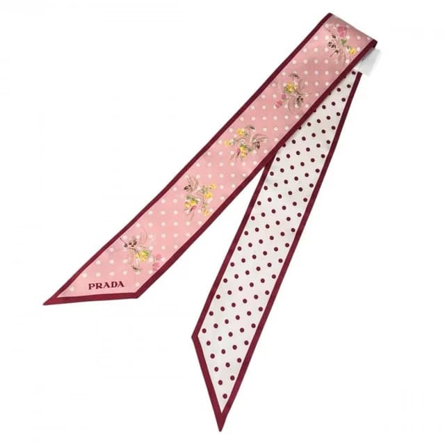 Prada Scarf Seasonal Print Twill Silk Pink in Pink Silk from The Reluxe, photo 1 of 1