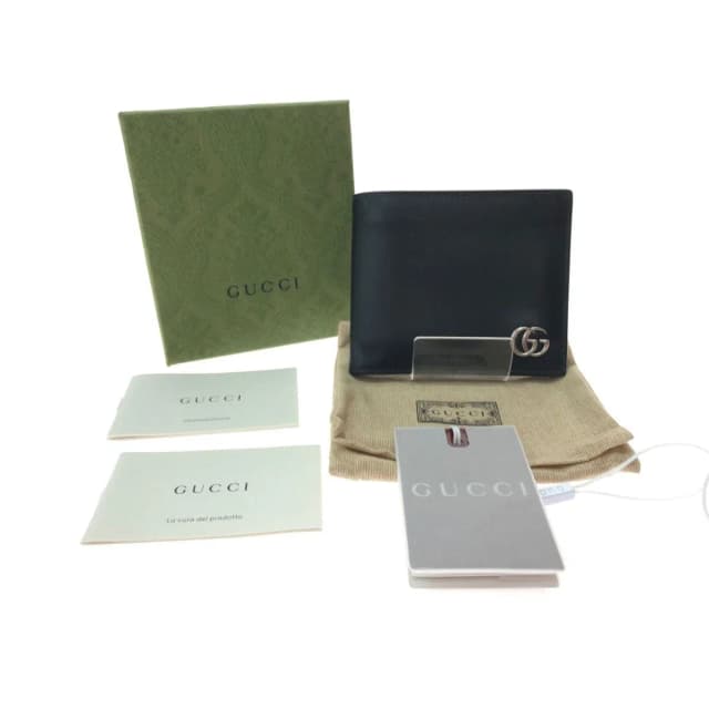 Gucci Men's Bifold Wallet Ggmarmont Leather Black in Black Leather from The Reluxe, photo 1 of 1