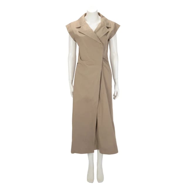 Dior Cotton Gabardine Sleeveless Dress FR 42 in Dark Beige from Blue Spinach, photo 1 of 1