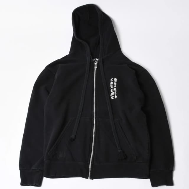 Chrome Hearts Zip Up Hoodie Cemetery Scroll Label Black M in Black from The Reluxe, photo 1 of 1