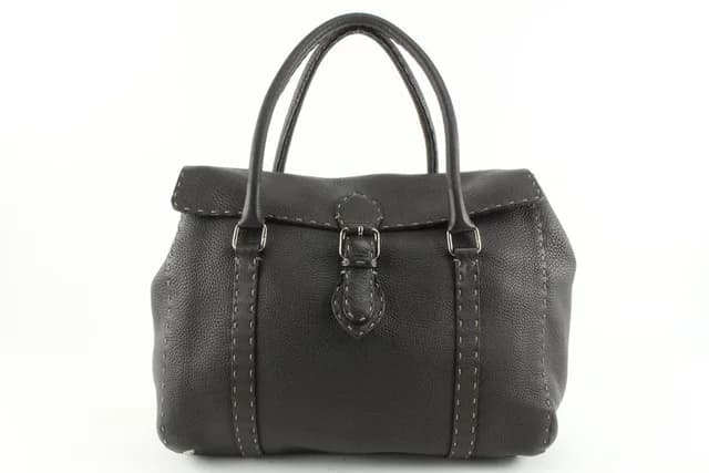 Fendi Dark Brown Selleria Leather Linda Shoulder Satchel Bag in Brown Leather from Bagriculture, photo 1 of 1