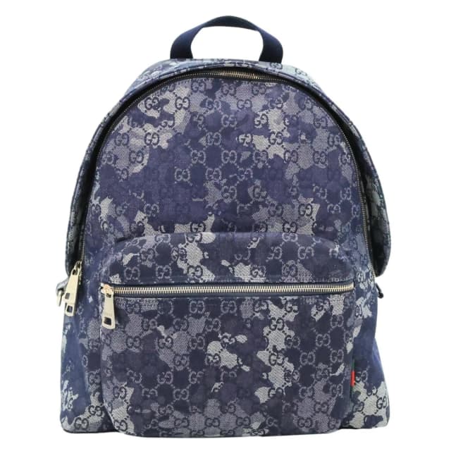 Gucci GG Denim Backpack Navy Blue 849008 in Navy Denim from Dallas Designer Handbags, photo 1 of 1
