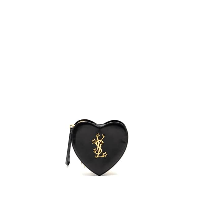 Saint Laurent Love Heart Clutch Lambskin Black GHW in Black Lambskin from EMIER, photo 1 of 1