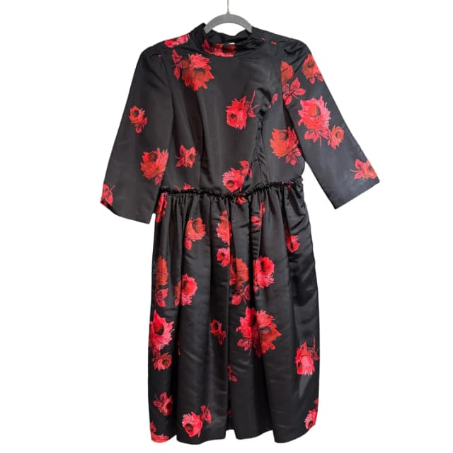 Prada Dress with Red Flowers - size 42 in Black from Revivre Luxury Consignment, photo 1 of 1