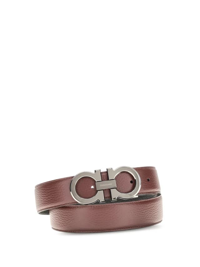 Ferragamo Gancini Belt — Brown Calf Leather (bos Taurus) in Brown Calfskin from HEWI, photo 1 of 1