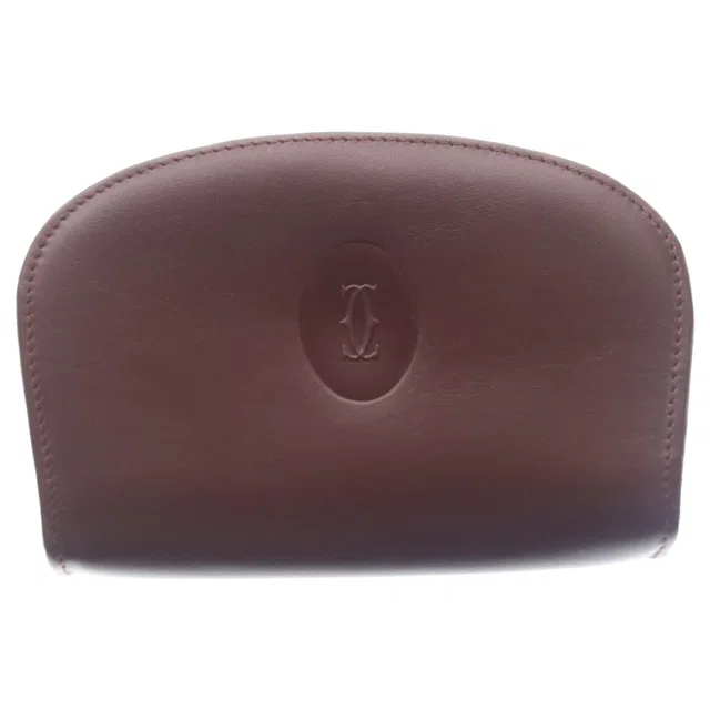 Must de Cartier Leather Coin Case Bordeaux in Burgundy Leather from The Reluxe, photo 1 of 1