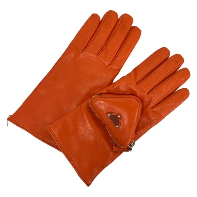 Prada Gloves Orange Leather in Orange Leather from The Reluxe, photo 1 of 1