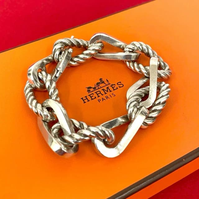 Hermès Chien Ball GM Bracelet 925 Sterling Silver Chain Bangle in Silver from The Reluxe, photo 1 of 1