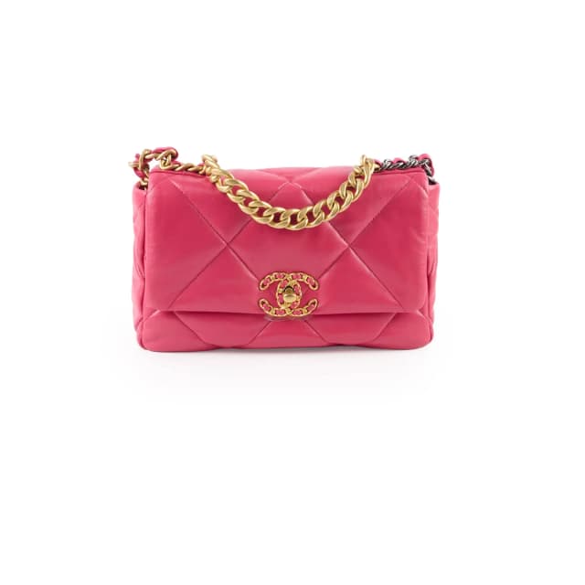 Chanel 19 Small Flap Lambskin Pink in Pink Lambskin from The Purse Affair, photo 1 of 1