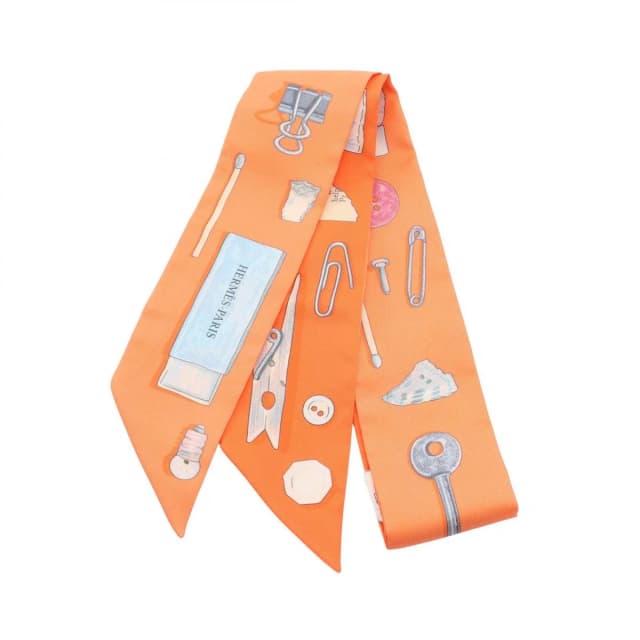 Hermès Scarf Twilly in Orange Silk from The Reluxe, photo 1 of 1