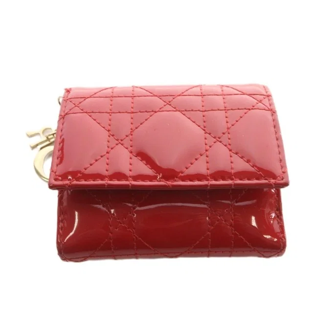 Dior Lady Lotus Wallet Trifold Red in Red from The Reluxe, photo 1 of 1