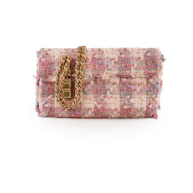 Chanel Vertical Lock Reissue in Pink Tweed from The Purse Affair, photo 1 of 1
