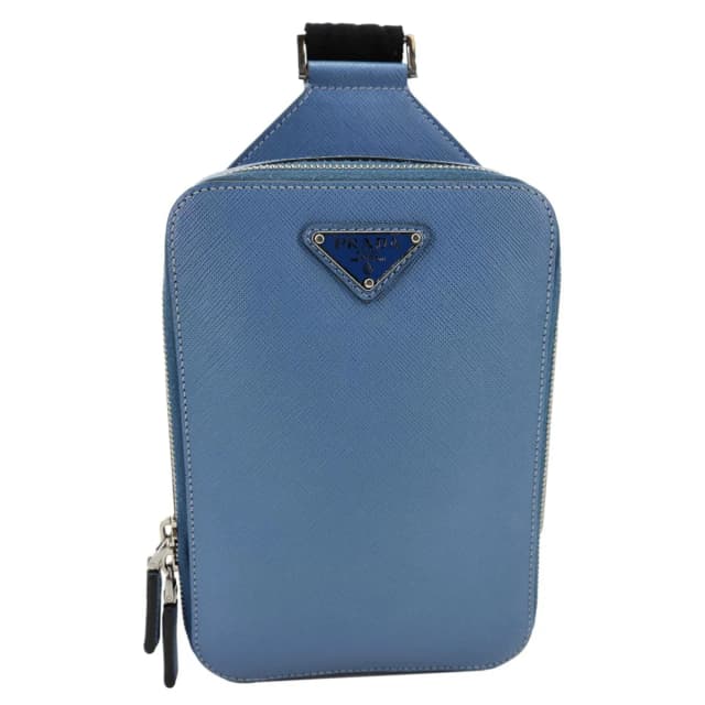 Prada Brique Saffiano Leather Sling Crossbody Bag Blue in Blue Saffiano leather from Dallas Designer Handbags, photo 1 of 1