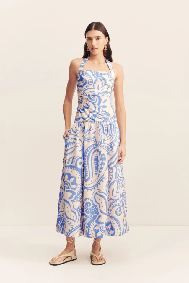 Shona Joy FRANCIS DRAPED HALTER MIDI DRESS, image 1 of 1 from Shona Joy