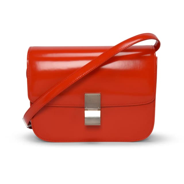 Celine Hi-Shine Medium Classic Box Bag in Vermillion Leather from Blue Spinach, photo 1 of 1