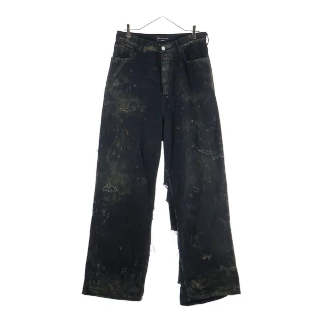 Balenciaga Super Destroyed Baggy Superdistressed Denim Pants Black in Black Denim from The Reluxe, photo 1 of 1