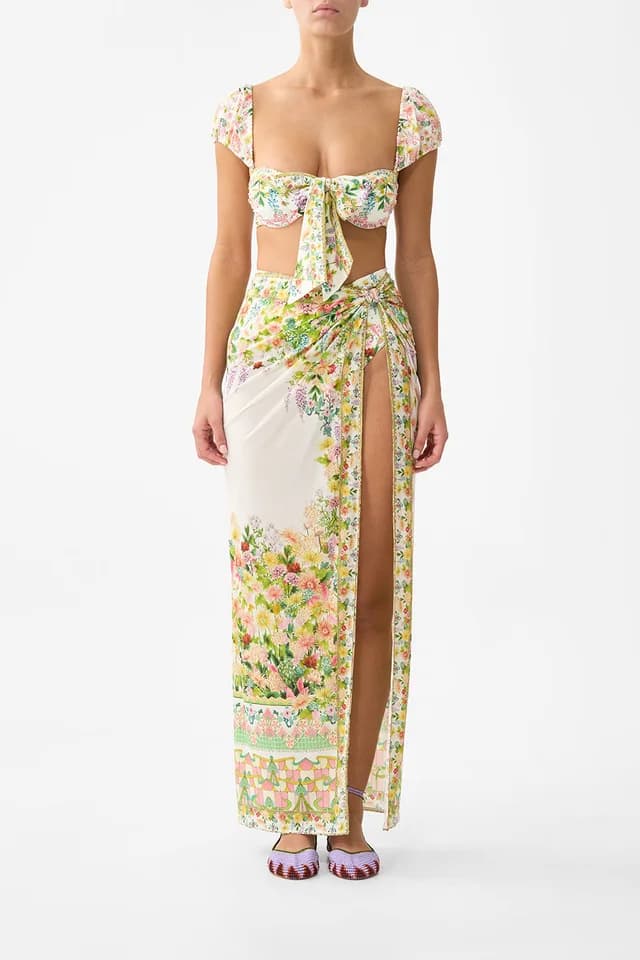 Camilla eBoutique LONG SARONG WITH GATHERED TAB AND LEG SPLIT THE CALL OF CATALONIA, image 1 of 1 from CAMILLA