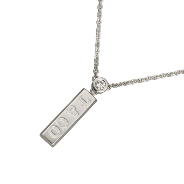 Tiffany & Co. Bar Drop Diamond Necklace 44 18k White Gold in White from The Reluxe, photo 1 of 1