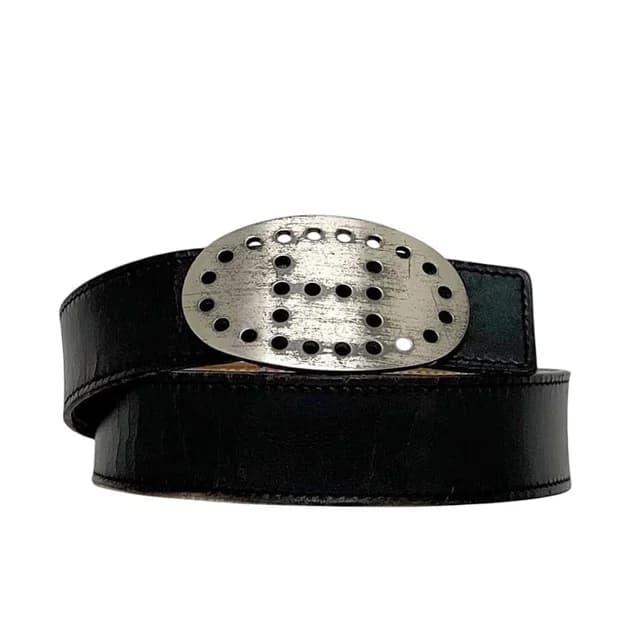 Hermès Belt Black Brown Evelyne Waist 94 30 Box Calf Togo Perforated Logo Buckle in Black Togo leather from The Reluxe, photo 1 of 1