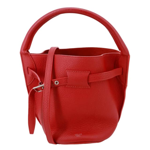 Celine Nano Big Drummed Leather Bucket Bag Red in Red Leather from Dallas Designer Handbags, photo 1 of 1