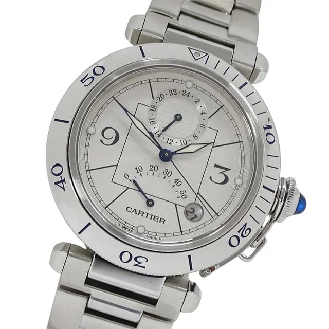 Cartier Watch Pasha Power Reserve GMT Date Automatic At Stainless Steel from The Reluxe, photo 1 of 1
