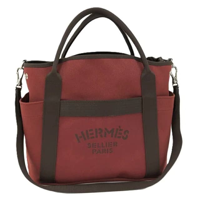 Hermès Sac de Panthere 2-Way Bag Canvas Bordeaux in Burgundy Canvas from The Reluxe, photo 1 of 1