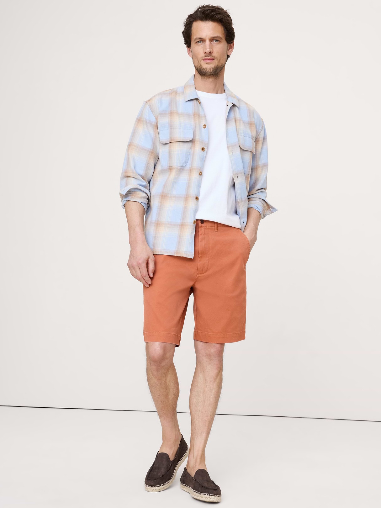 Banana Republic 9" Lived-In Chino Short in Peach, image 1 of 1 from Banana Republic (US)
