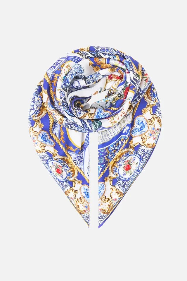 Camilla eBoutique LARGE CRYSTALLED SILK SQUARE SCARF THE POTTERY PARLOUR, image 1 of 1 from CAMILLA