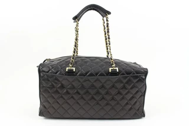 Chanel Rare Black Quilted Lambskin Boston Gold Chain Duffle in Black Lambskin from Bagriculture, photo 1 of 1