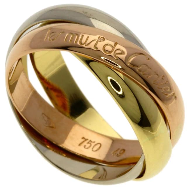 Cartier Trinity 49 Ring 18K Yellow Gold 18K White Pink in White from The Reluxe, photo 1 of 1