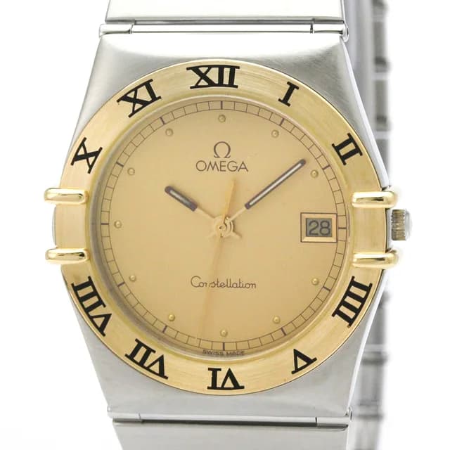Omega Constellation 18K Gold Steel Quartz Mens Watch 396.1080 Polished in Gold from Elady, photo 1 of 1