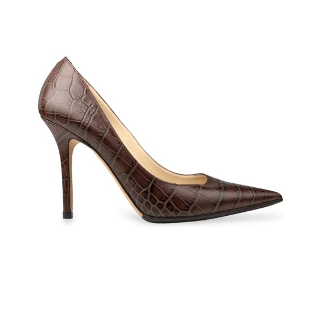 Jimmy Choo Brown Crocodile-Effect Pumps in Chocolate Leather from Designer Archives, photo 1 of 1