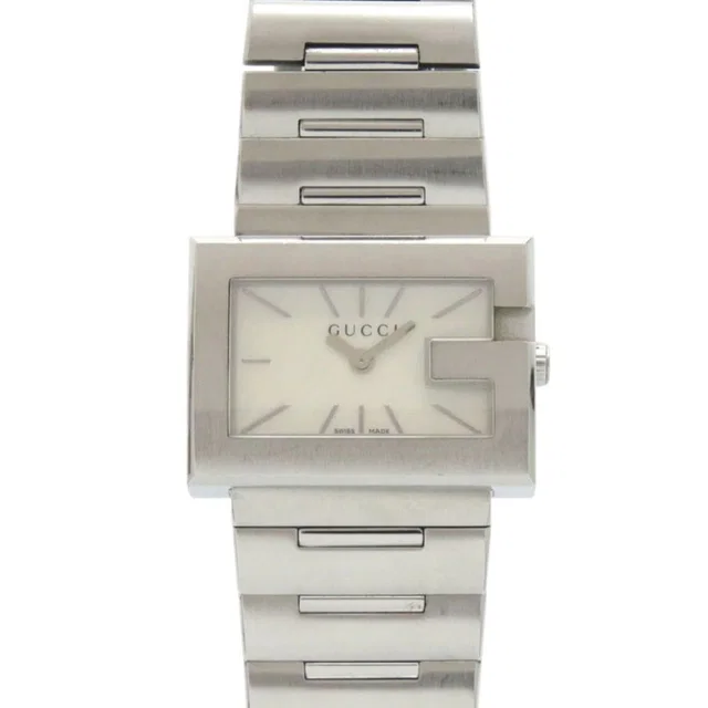 Gucci SS White Shell Silver Quartz Watch Dial in White from The Reluxe, photo 1 of 1