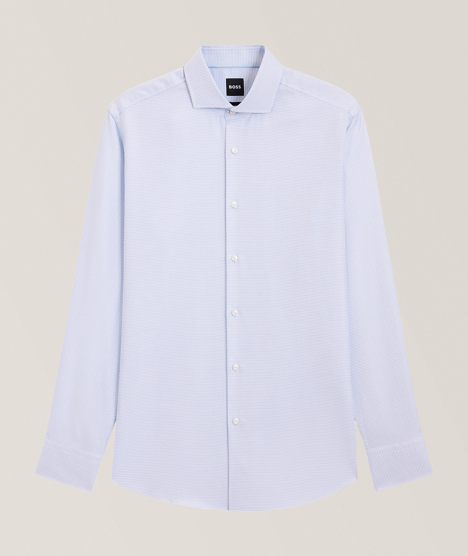BOSS Hank Dot-Print Cotton Twill Shirt in Blue, image 1 of 1 from Harry Rosen