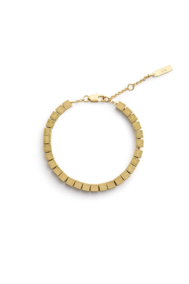 AJE Molecule Cube Bracelet in BRUSHED GOLD, image 1 of 1 from Aje