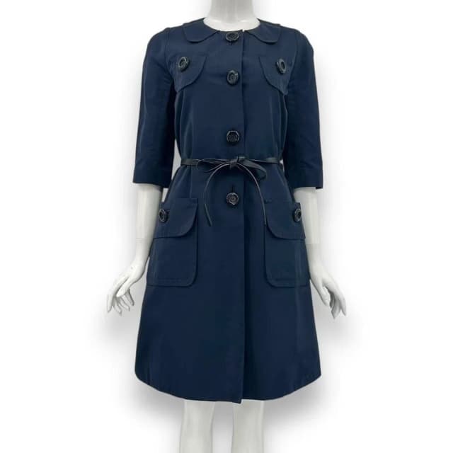 Louis Vuitton Coat with Belt Logo Navy in Navy from The Reluxe, photo 1 of 1