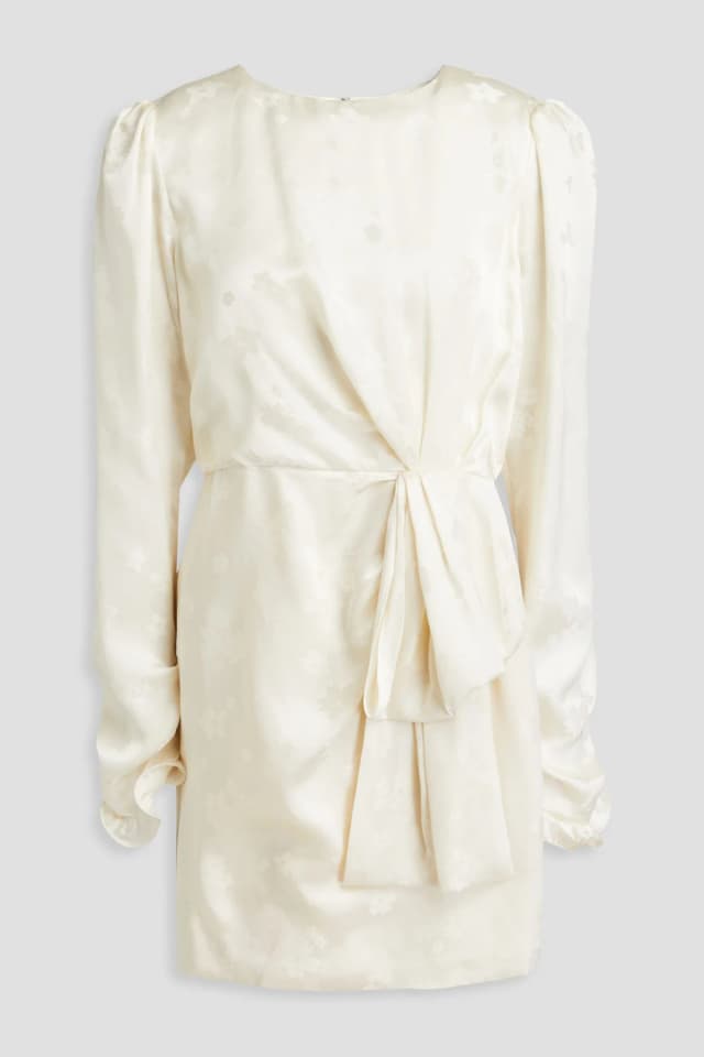 Saloni Debbie Draped Silk-Satin Jacquard Mini Dress, image 1 of 1 from THE OUTNET