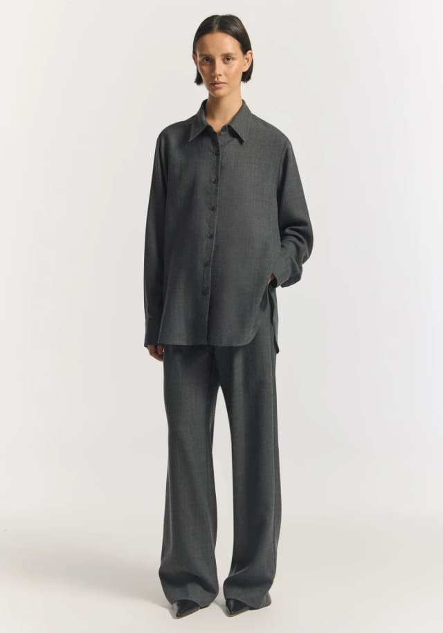 VIKTORIA & WOODS Swan Shirt in CONCRETE, image 1 of 1 from Viktoria & Woods