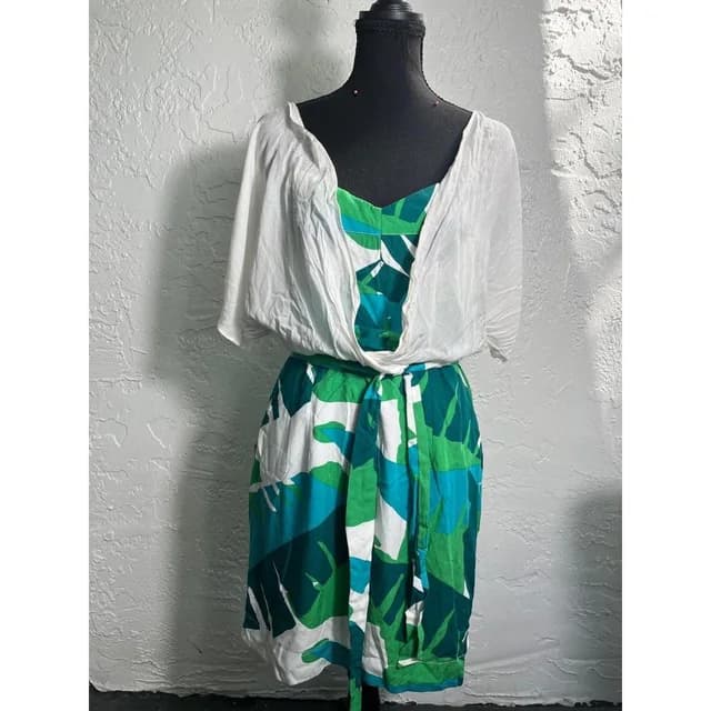 TOTEME Women's Summer dresses - Green/Multi - M in multicolor|green from Depop, photo 1 of 1
