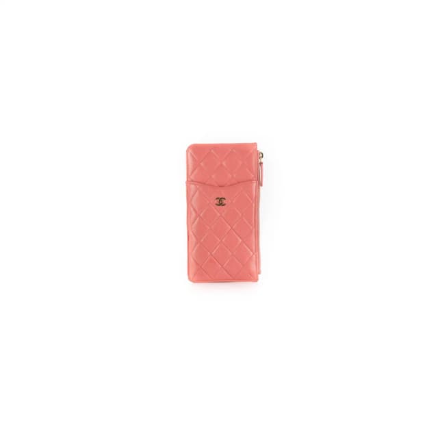 Chanel Caviar Coral Phone-Cardholder Holder in Caviar leather from The Purse Affair, photo 1 of 1
