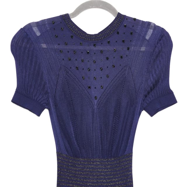 Bottega Veneta Glitter Pointelle Plissé Knit Dress from Revivre Luxury Consignment, photo 1 of 1